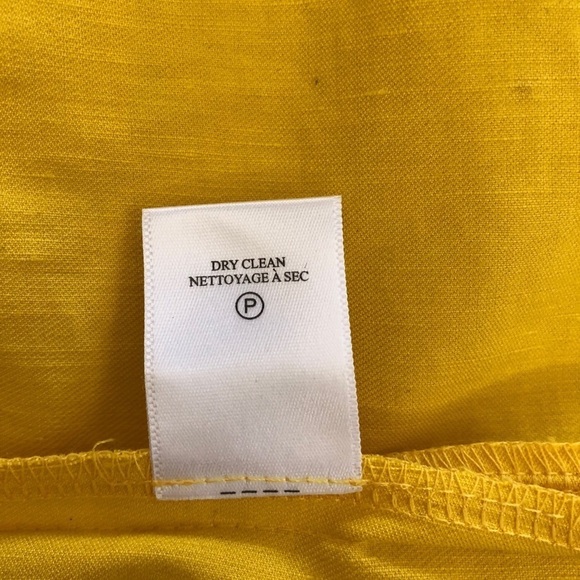 A.L.C. Linen Walker Ruffle Midi Wrap Dress. Yellow. Size 2 - Picture 15 of 16